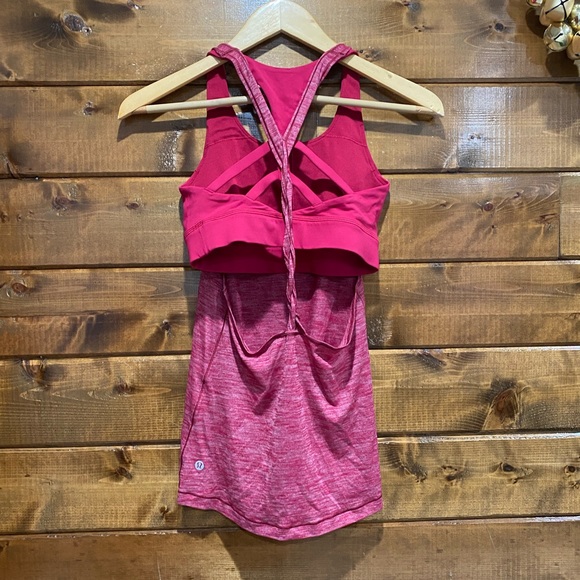 Lululemon Heathered Ruby Red Twist & Toil Tank - Picture 3 of 6